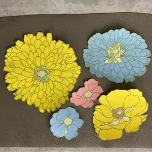 Handmade vintage patch-like flower power press & sew appliqués embellishments